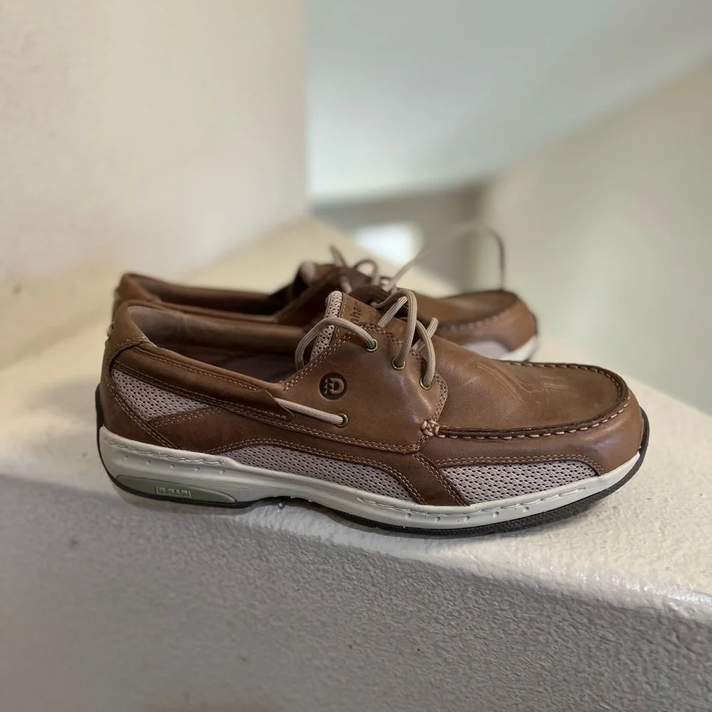 DUNHAM CAPTAIN MEN BROWN LEATHER BOAT‎ DECK SHOES MCN410TN SZ 12 Driving Loafers